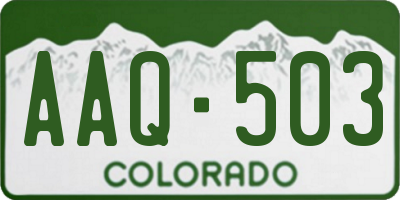 CO license plate AAQ503