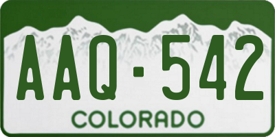 CO license plate AAQ542