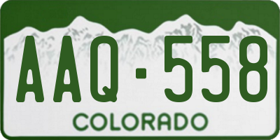 CO license plate AAQ558