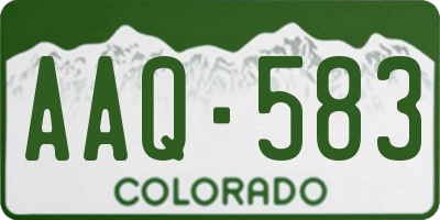 CO license plate AAQ583