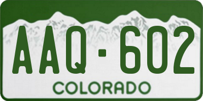 CO license plate AAQ602