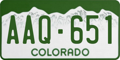 CO license plate AAQ651