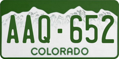 CO license plate AAQ652