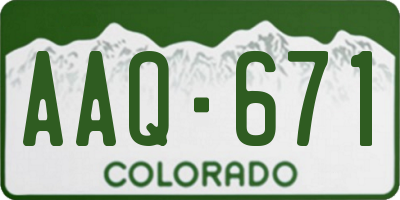 CO license plate AAQ671