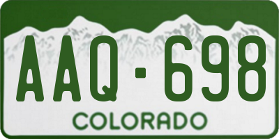 CO license plate AAQ698