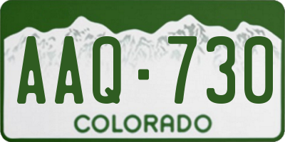 CO license plate AAQ730