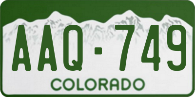 CO license plate AAQ749