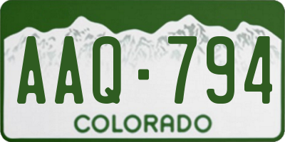 CO license plate AAQ794