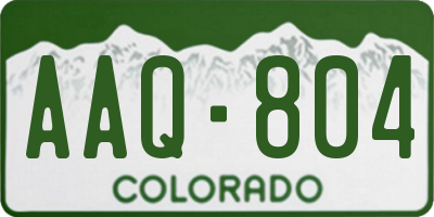 CO license plate AAQ804