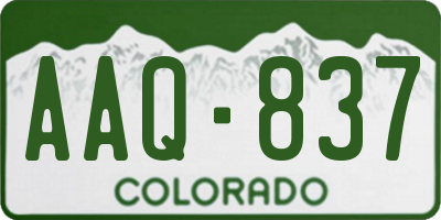 CO license plate AAQ837