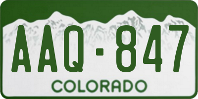 CO license plate AAQ847