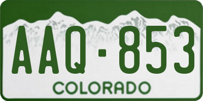 CO license plate AAQ853