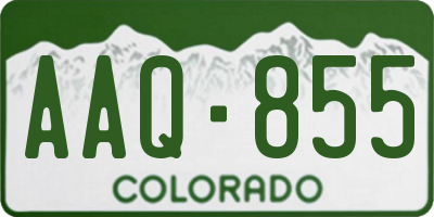 CO license plate AAQ855