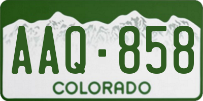 CO license plate AAQ858
