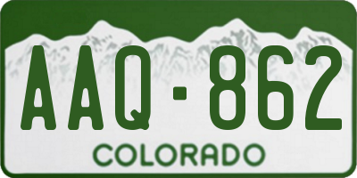 CO license plate AAQ862