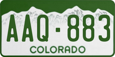 CO license plate AAQ883