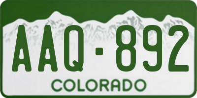 CO license plate AAQ892