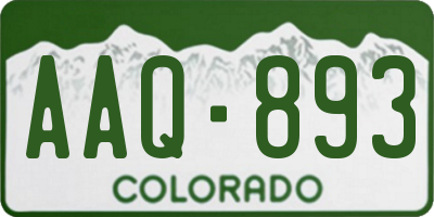 CO license plate AAQ893