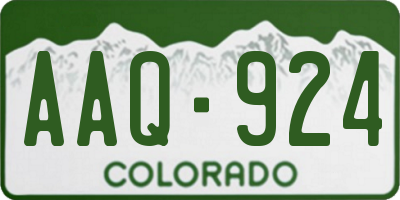 CO license plate AAQ924