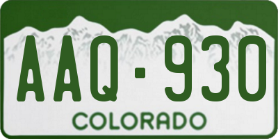 CO license plate AAQ930