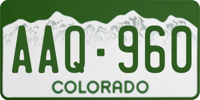 CO license plate AAQ960