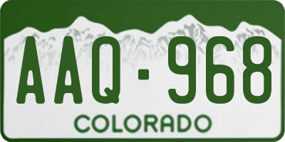 CO license plate AAQ968