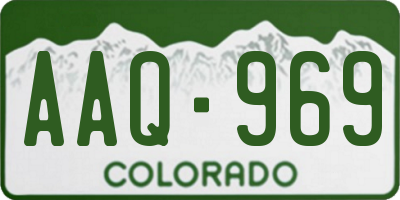 CO license plate AAQ969