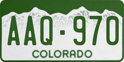 CO license plate AAQ970
