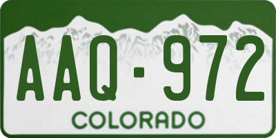 CO license plate AAQ972