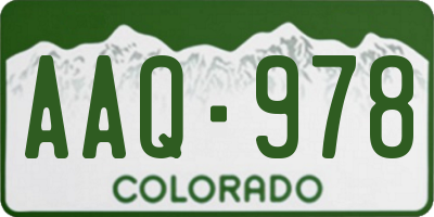 CO license plate AAQ978