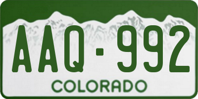 CO license plate AAQ992