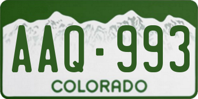 CO license plate AAQ993