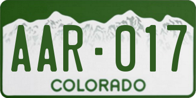 CO license plate AAR017