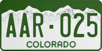 CO license plate AAR025