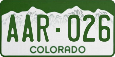 CO license plate AAR026