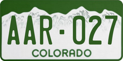 CO license plate AAR027