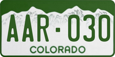 CO license plate AAR030