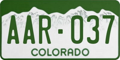 CO license plate AAR037