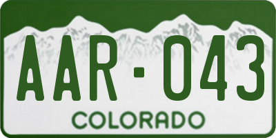 CO license plate AAR043