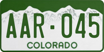 CO license plate AAR045