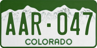 CO license plate AAR047