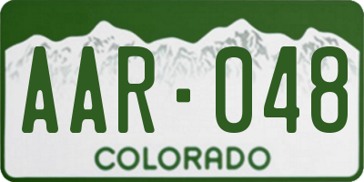 CO license plate AAR048
