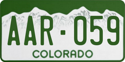 CO license plate AAR059
