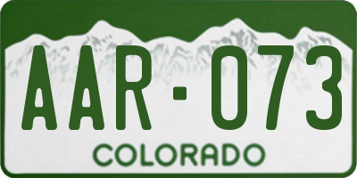 CO license plate AAR073