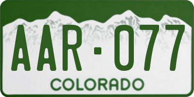 CO license plate AAR077