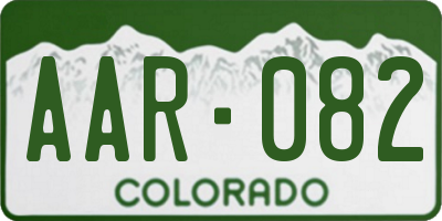 CO license plate AAR082