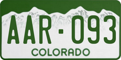 CO license plate AAR093