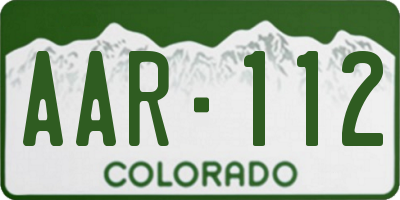 CO license plate AAR112