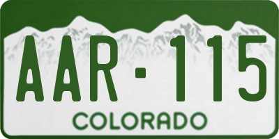 CO license plate AAR115