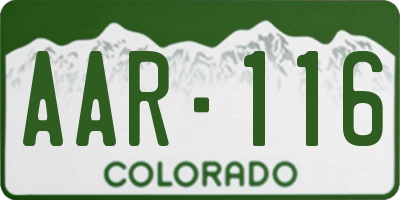 CO license plate AAR116